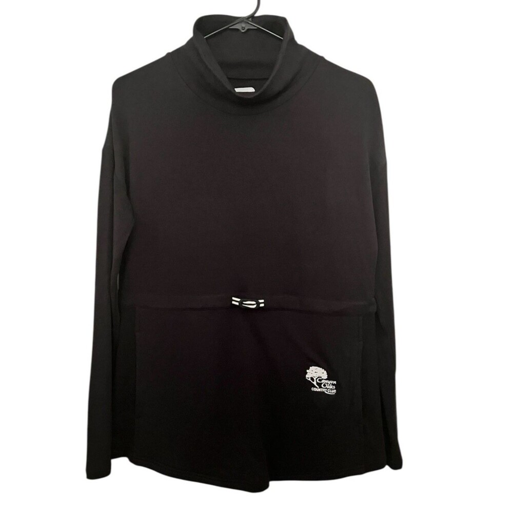 FJ FOOT JOY Black Long Sleeve Funnel Collar Pullover Golf Outdoor Logo Women's S